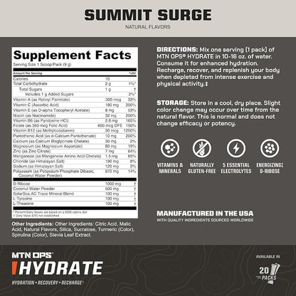 MTN OPS Hydrate Low Sugar Electrolyte Powder Drink Mix - Image 3