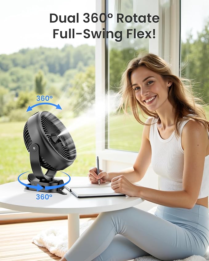 Koonie 10000mAh Battery Operated Misting Fan - Image 8