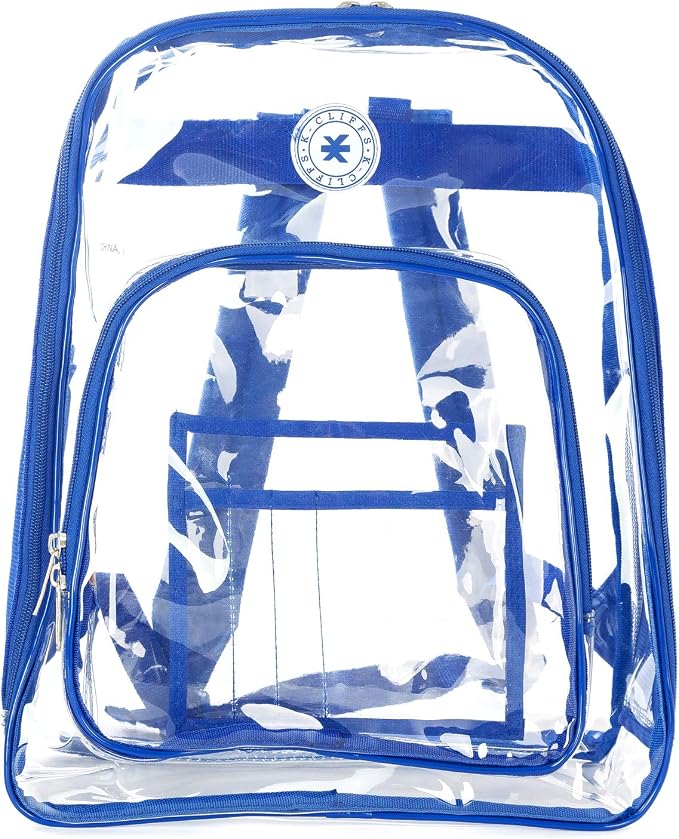 K-Cliffs Large Transparent Backpack Clear Heavy Duty School Bag Durable Student by K-Cliffs