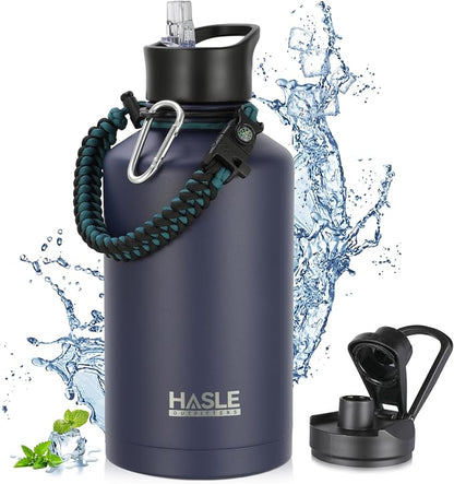 HASLE OUTFITTERS Half Gallon Insulated Water Bottles 64 oz, Stainless Steel by HASLEOUTFITTERS