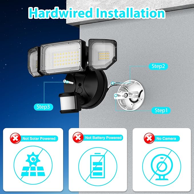 Abovizo 85W Motion Sensor Outdoor Light, 8500LM Ultra-Bright LED Security Light - Image 2