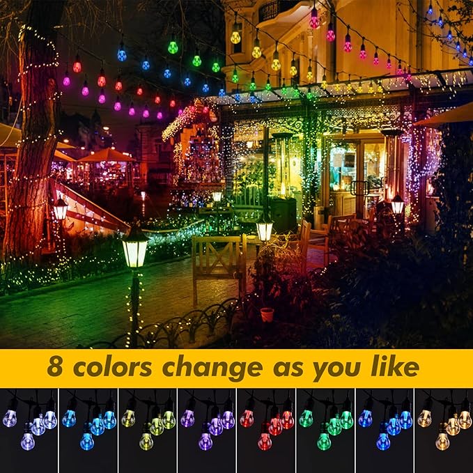 35FT Solar String Lights Outdoor, 11 Shatterproof LED Edison Bulbs, Dimmable - Image 3