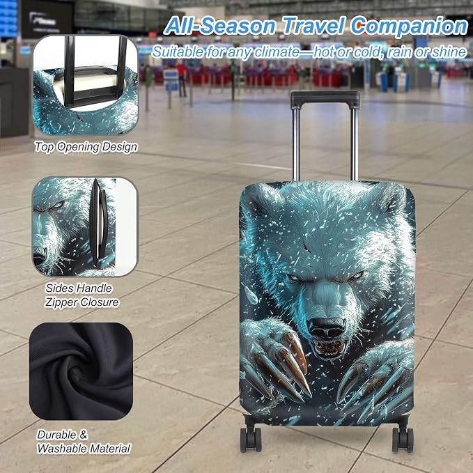 Luggage Cover Protector for 19-20 Inch Suitcases, TSA Approved Elastic Travel - Image 3
