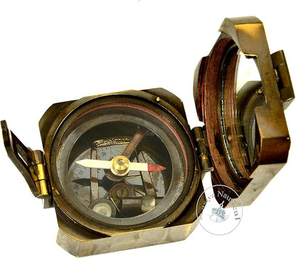 Kelvin & Hughes Natural Sine Brass Pocket Compass – Vintage Mining Compass & - Image 3