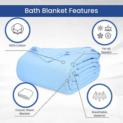 Linteum Textile 100% Cotton Hospital Patient Bath Blanket, Bed Bath Sheet - Image 3