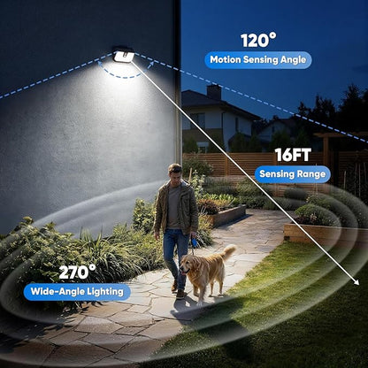 Brightever 8 Packs Solar Motion Sensor Lights Outdoor, Waterproof Solar Fence - Image 4