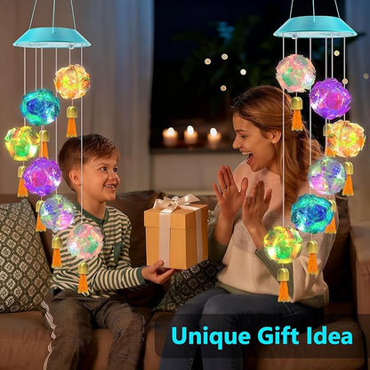 Toodour Solar Wind Chime, Color Changing Hydrangea Ball Wind Chimes LED - Image 3
