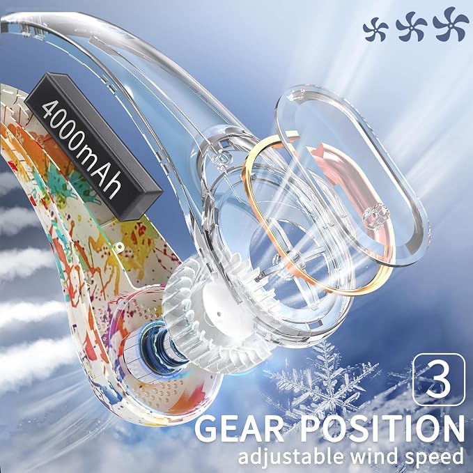 FrSara Neck Fan, Portable Personal Fan Strong Wind, Air Volume, 360° Cooling - Image 4