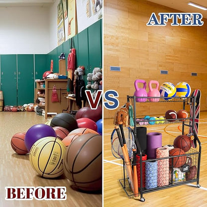 Mythinglogic Sports Equipment Garage Organizer, Garage Ball Storage - Image 6