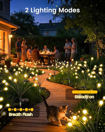 OZS 6 Pack Total 48 LED Solar Garden Lights Fairy Outdoor - Image 2