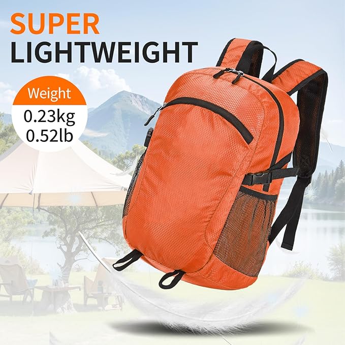 Small Hiking Backpack 15L Travel Lightweight Hiking Packable Daypack - Image 7