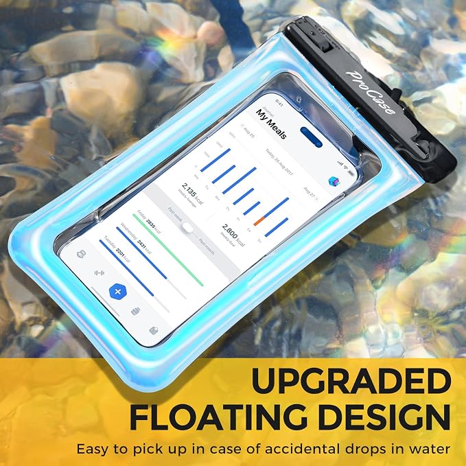 ProCase 2 Pack Floating Waterproof Phone Pouch IPX8, Universal Dry Bag Fits - Image 2