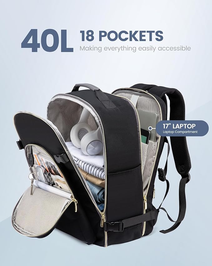 LOVEVOOK Travel Backpack for Women & Men 40L, Airline Approved Carry On - Image 3