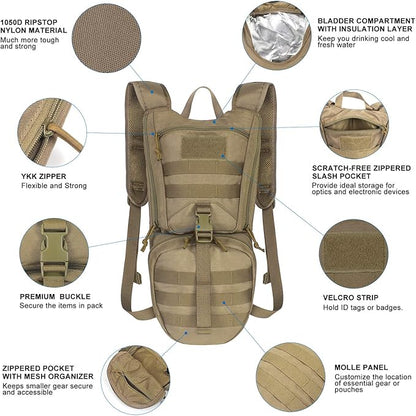 Unigear Tactical Hydration Packs Backpack 1050D - Image 2