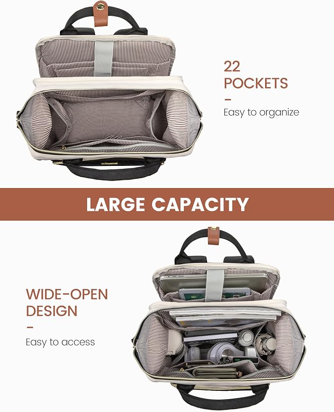 LOVEVOOK Laptop Backpack for Women, 17.3'' Waterproof Nurse Bag Teacher Work - Image 3