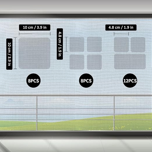 Secopad 28 Sheets Window Screen Patches Repair Kit, Strong Adhesive Fiberglass - Image 3