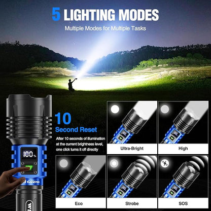WdtPro Rechargeable LED Flashlights High Lumens, Super Bright 90000LM - Image 4