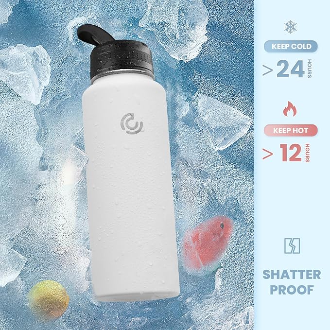 COKTIK 40oz Sports Water Bottle, Stainless Steel Water Bottle - Image 4