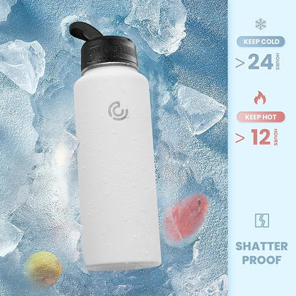 COKTIK 40oz Sports Water Bottle, Stainless Steel Water Bottle - Image 4