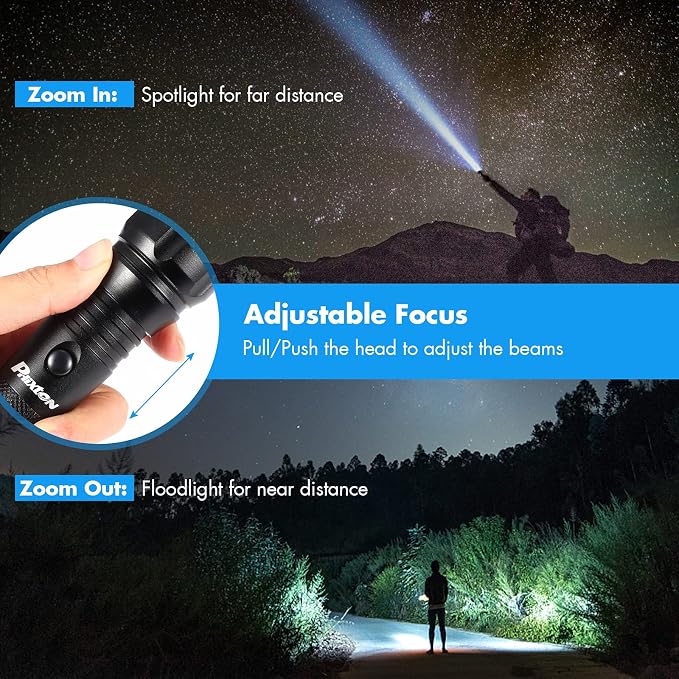 PHIXTON Rechargeable Flashlights High Lumens, USB C Chargeable LED Flashlight - Image 6