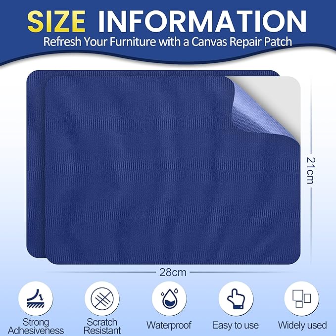 Self-Adhesive Canvas Repair Tape, 8.3" x 11" Waterproof Canvas Repair Patch - Image 2