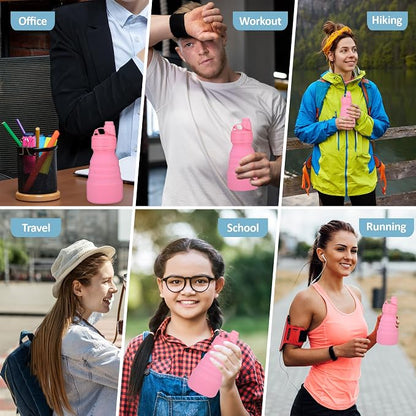 Collapsible Water Bottles 17oz, Odorless BPA-Free Silicone, Leak-Proof Foldable - Image 6
