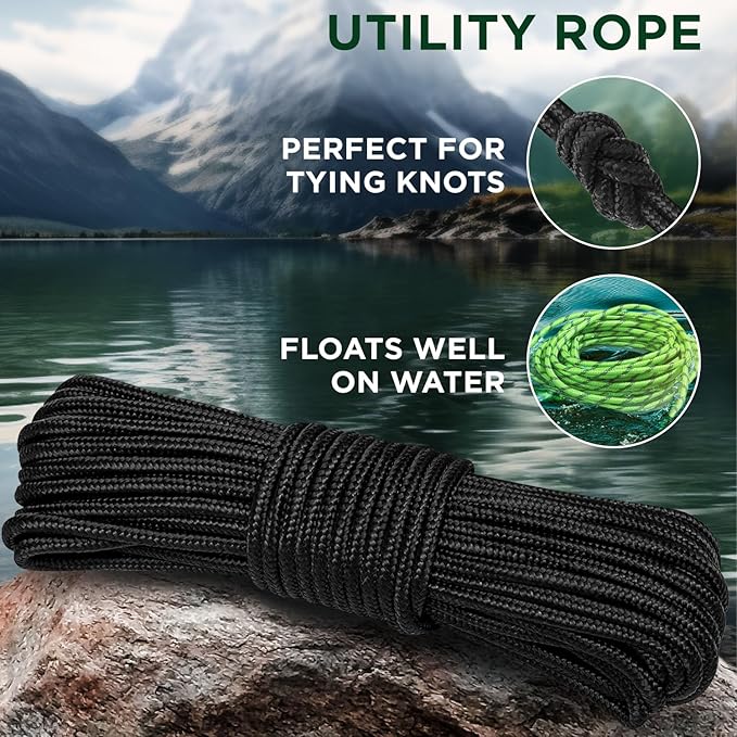 TECEUM Rope – 1/4” & 3/8” – 90 FT | 150 FT – Strong All-Purpose Utility Rope – - Image 3