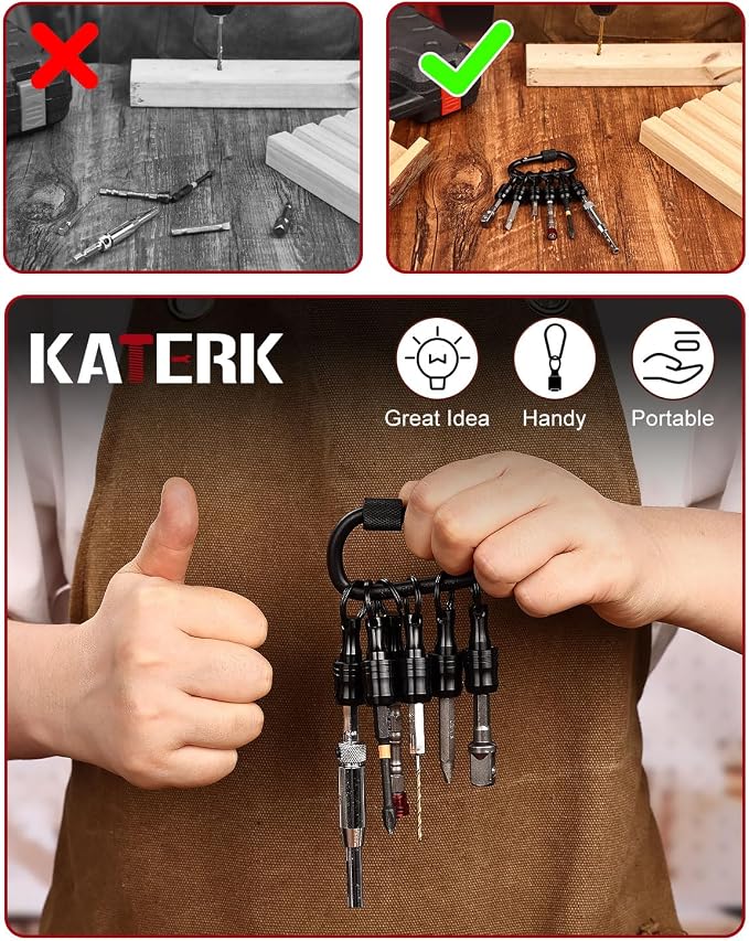 katerk 6pcs Bit Holder with Carabiner Socket - Image 6
