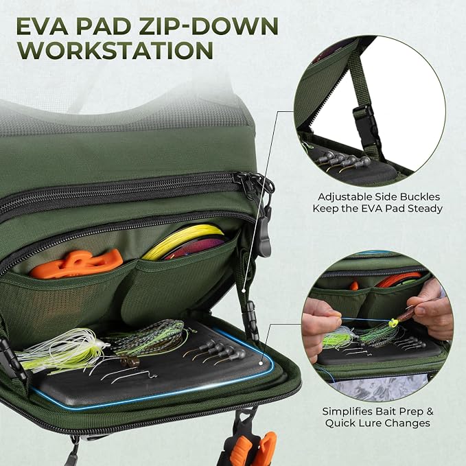 KastKing Bait Boss Water-Resistant Fishing Chest Pack - Image 4