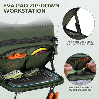KastKing Bait Boss Water-Resistant Fishing Chest Pack - Image 4
