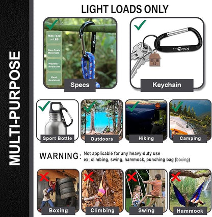Rhino Produxs 8PCS of Lightweight Duty Snap Carabiner Clips, D Ring Shape - Image 5