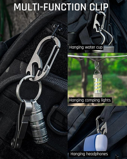TISUR Titanium Carabiner Keychain Clip, Anti-Lost Key Ring Holder, Self-Locking - Image 7