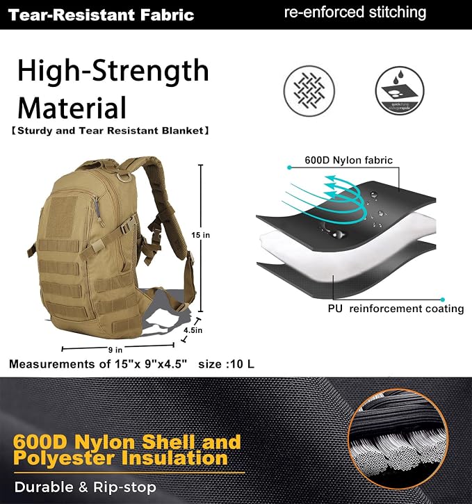 Miramrax 12L Small Backpack Day Pack - Image 2