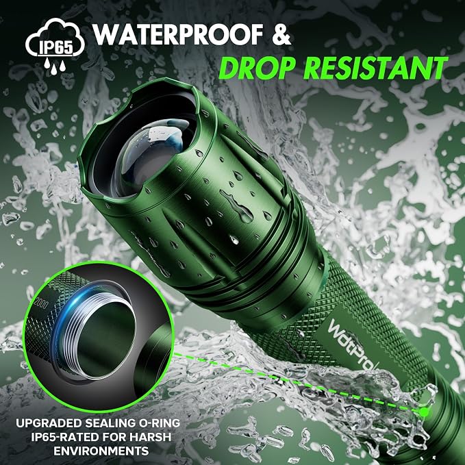 WdtPro LED Flashlight High Lumens SR2000 Pro, 2 Pack Brighter Tactical - Image 5