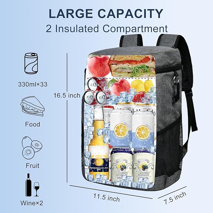 33 Cans Insulated Backpack Cooler - Image 3