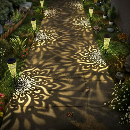 gardencave 6 Pack Solar Lights Outdoor Garden Decorative Mandala Solar Garden - Image 3