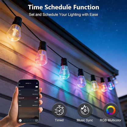 Beizelte Outdoor String Lights, 400FT RGB+IC Outside Light Dimmable - Image 7