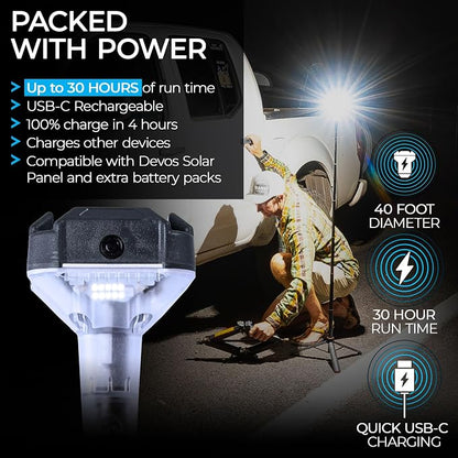 DEVOS - LIGHTRANGER 800 Mini Telescoping Camp Light, 4.5 Tall - Image 4