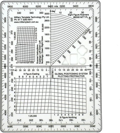 GPS Map Plotting Protractor — Military Map Marking | Coordinate Scale | Degrees - Image 2