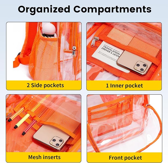 Vorspack Clear Backpack Heavy Duty PVC Transparent Backpack - Image 5