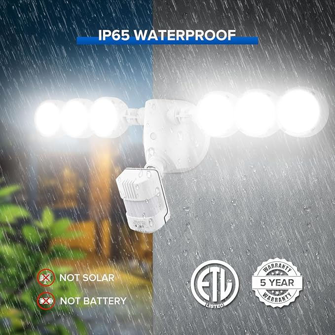 SANSI 45W 6000LM Motion Sensor Outdoor Lights, 5000K 600W Equiv LED Outdoor - Image 6
