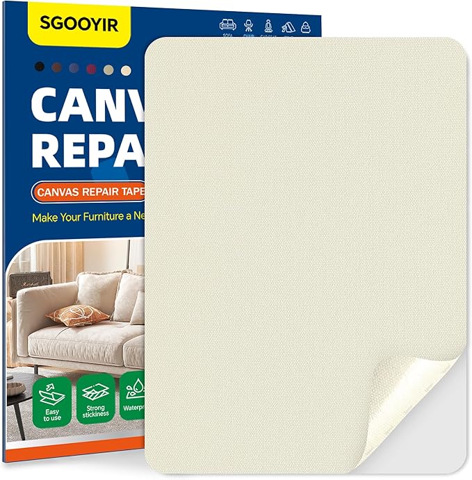 Self-Adhesive Canvas Repair Tape, 8.3" x 11" Waterproof Canvas Repair Patch by Sgooyir