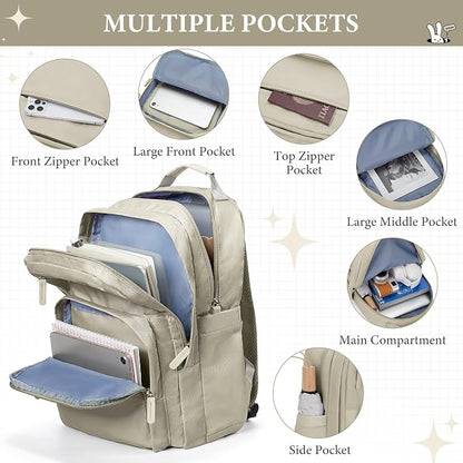 Khaki Backpack for Women Men - Image 2