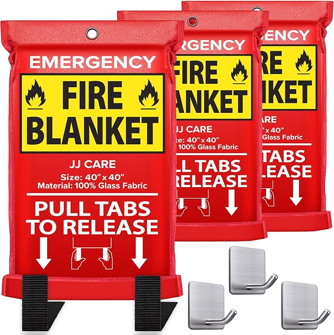 JJ CARE Fire Blanket – 3 Packs by JJCARE