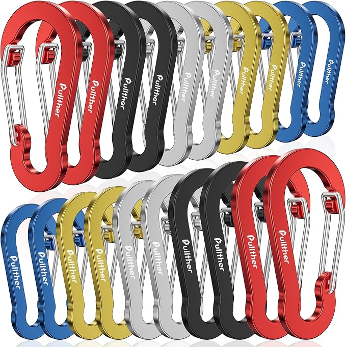 Aluminum Carabiner Clips- Set of 20, Carabiner Clip 2 inch by pulltherfishing