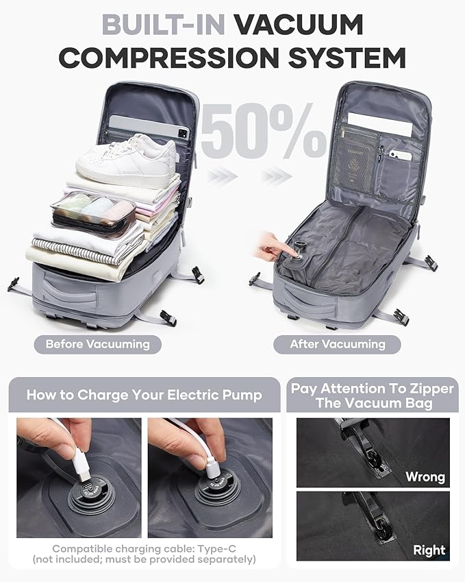 coofay Vacuum Backpack Travel - Image 2