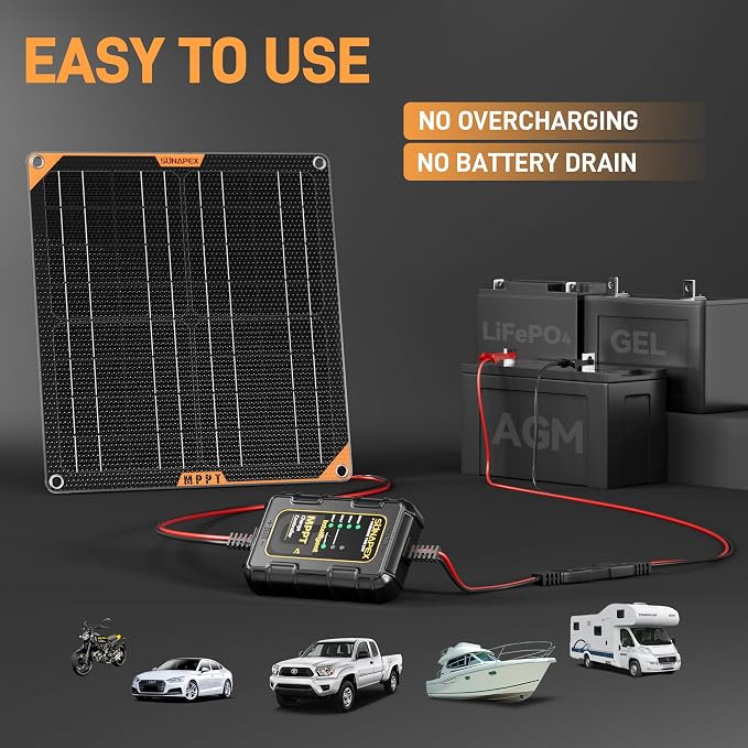 SUNAPEX 12V 30 Watt Solar Trickle Charger Maintainer - Image 6