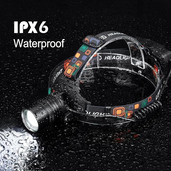 SKNSL Rechargeable Headlamp, 99000 Lumens Super Bright LED Head Lamp - Image 6