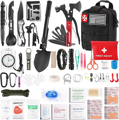 Survival Kit 256 in 1, First Aid Kit Survival Gear Tools Trauma Kit by Angieast