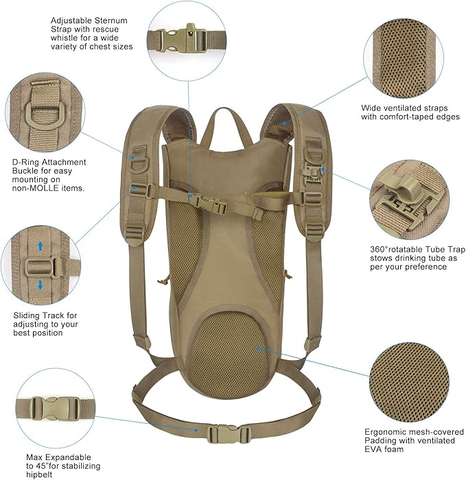 Unigear Tactical Hydration Packs Backpack 1050D - Image 3